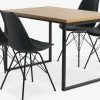 AABENRAA + KLARUPMesa AABENRAA L120 roble cálido + 4 sillas KLARUP negro