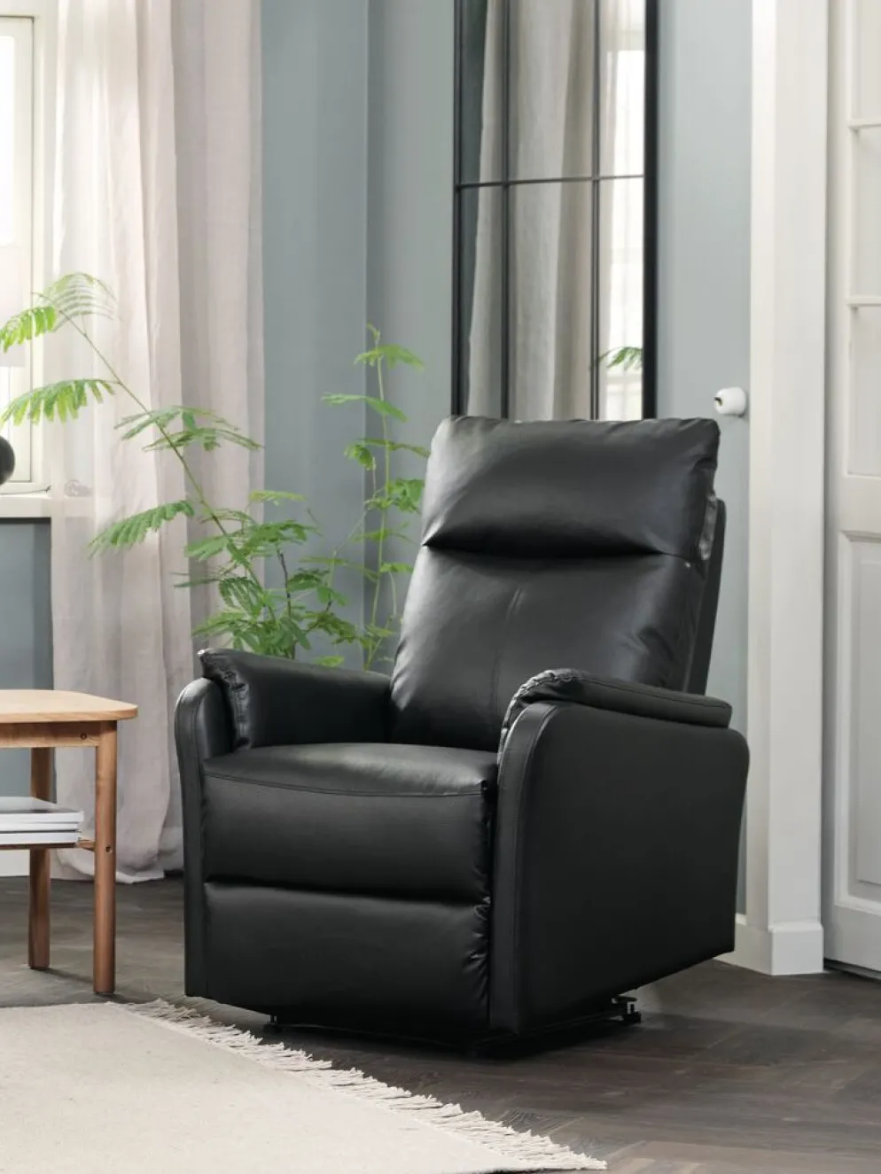 ABILDSKOVSillón reclinable ABILDSKOV eléctrico polipiel negro