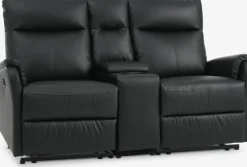 ABILDSKOVSofá ABILDSKOV 2 plazas con consola polipiel negro