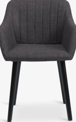 ADSLEVSilla de comedor ADSLEV tela gris antracita/negro