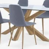 AGERBY + JONSTRUPMesa AGERBY L190 roble natural +4 sillas JONSTRUP azul claro