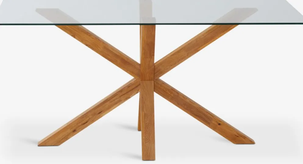 AGERBYMesa de comedor AGERBY 90x160 cristal/roble natural