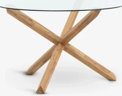 AGERBYMesa de comedor AGERBY Ø119 cristal/roble natural