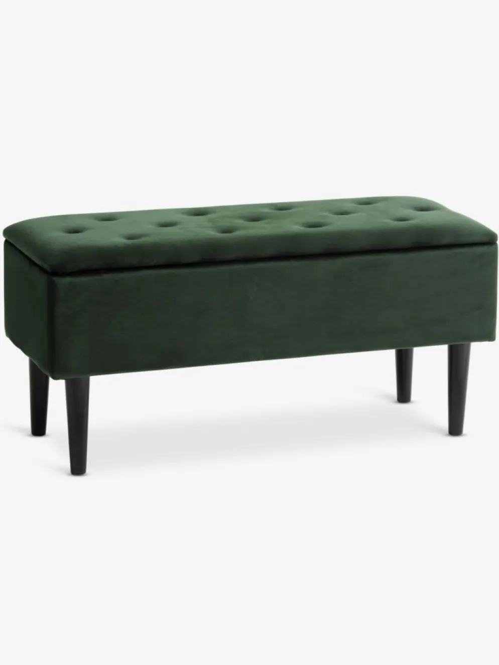 BADSTEDBanco BADSTED con almacenaje terciopelo verde oscuro/negro