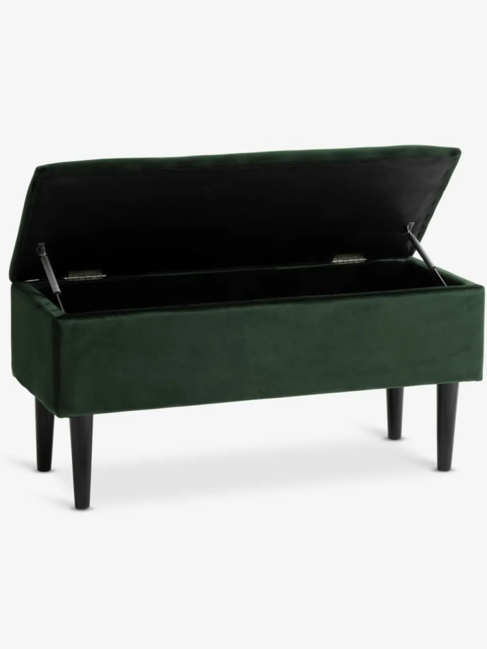 BADSTEDBanco BADSTED con almacenaje terciopelo verde oscuro/negro