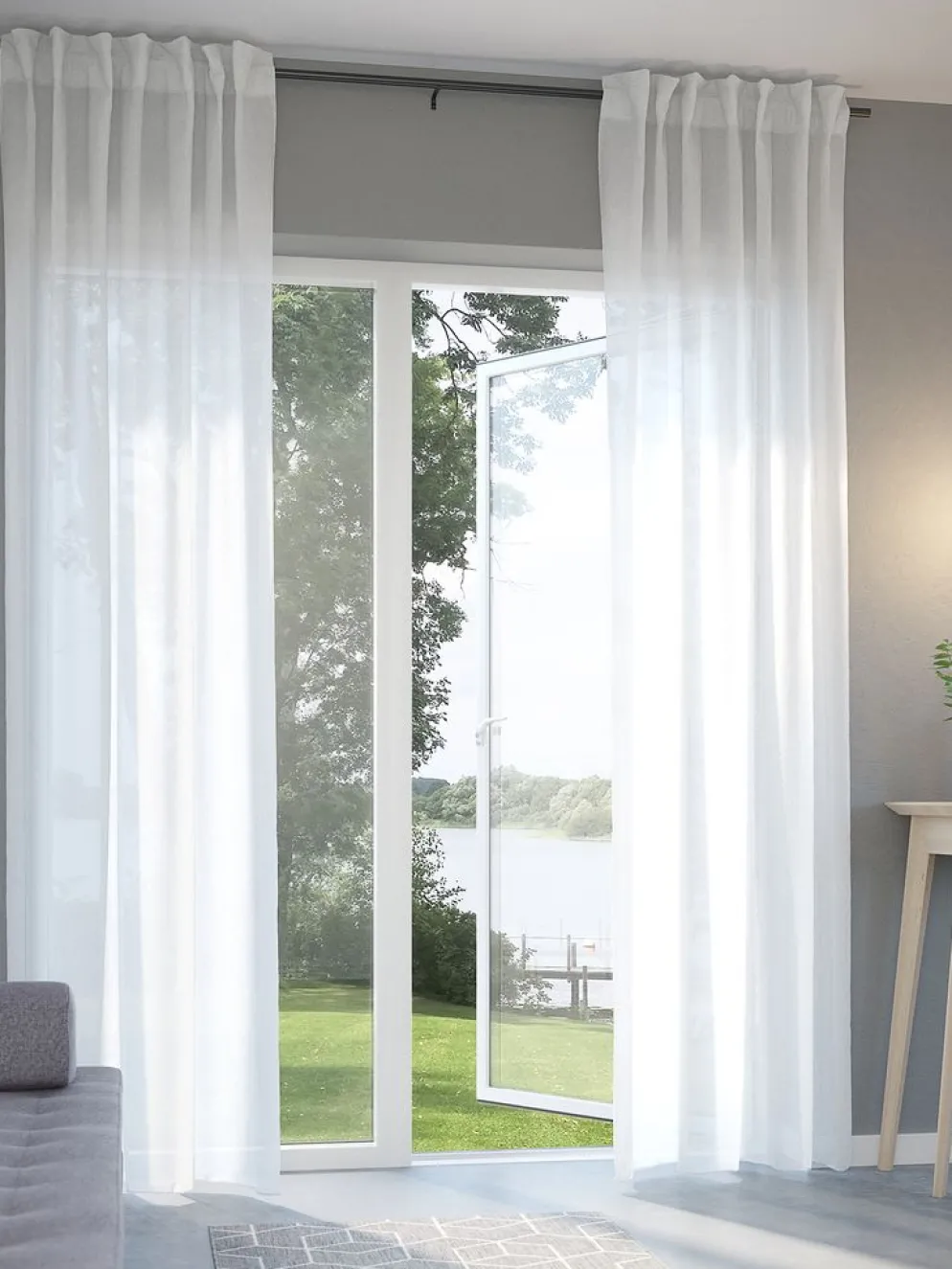 BOLMENCortina BOLMEN 1x140x300 ondulada blanco crudo