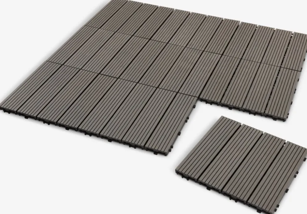 BRUDEANDBaldosa BRUDEAND A30xL30 madera artificial marrón 9 unidades