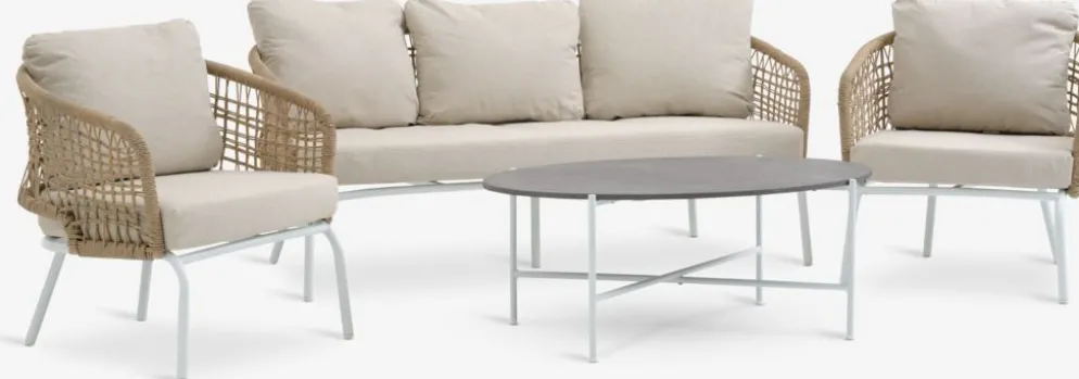 DYVIGConjunto muebles jardín DYVIG 5 plazas secado rápido blanco
