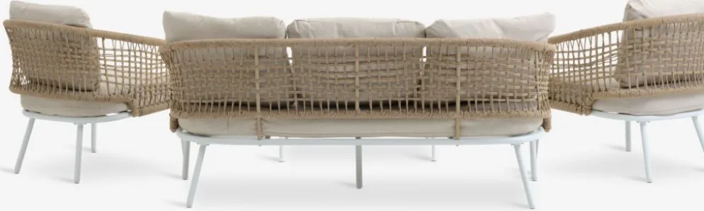 DYVIGConjunto muebles jardín DYVIG 5 plazas secado rápido blanco