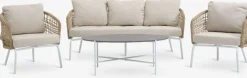 DYVIGConjunto muebles jardín DYVIG 5 plazas secado rápido blanco
