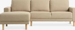 EGENSESofá EGENSE con chaise longue tela arena