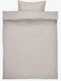 ELLIEGOLDJuego funda nórdica ELLIE 155x220 gris claro con bordado