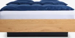 ELLINGEEstructura cama ELLINGE 135x190 almacenaje roble cálido