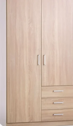 FANDRUPArmario FANDRUP 97x176 2 puertas 3 cajones color roble claro