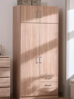FANDRUPArmario FANDRUP 97x176 2 puertas 3 cajones color roble claro