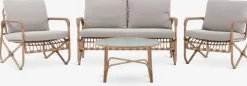 FJANDConjunto muebles jardín FJAND 4 plazas bambú natural