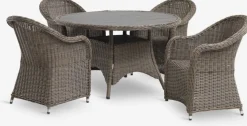 GAMMELBYMesa GAMMELBY Ø130 + 4 sillas GAMMELBY gris