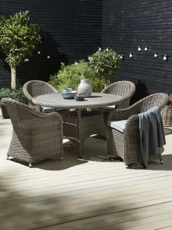 GAMMELBYMesa GAMMELBY Ø130 + 4 sillas GAMMELBY gris