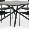GOTHENBURG + TRILLEVALLENMesa GOTHENBURG L120 gris + 4 sillas TRILLEVALLEN negro