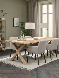 GRIBSKOV + SOTTRUPMesa GRIBSKOV L230 roble natural+4 sillas SOTTRUP beis/negro
