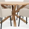GRIBSKOV + SOTTRUPMesa GRIBSKOV Ø120 roble natural+4 sillas SOTTRUP beis/negro