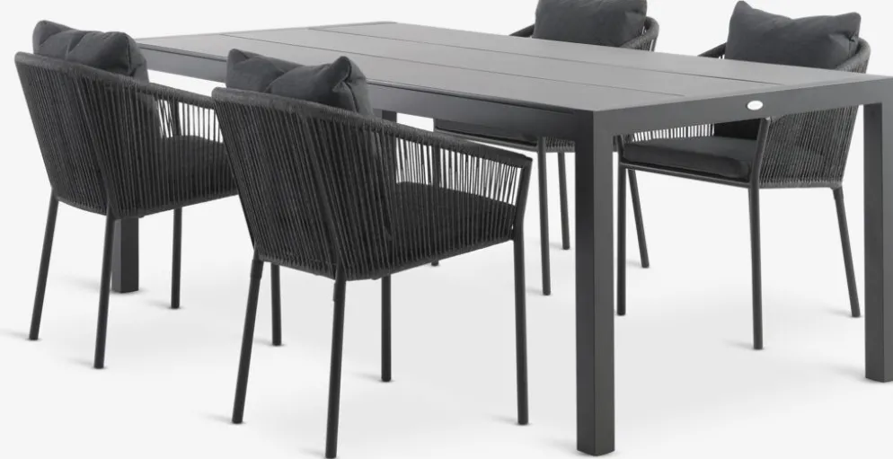 HAGEN + GILJAMesa HAGEN L214 + 4 sillas GILJA gris