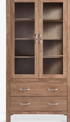 HAGEVitrina HAGE 2 puertas 2 cajones roble natural
