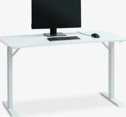 HALBJERGEscritorio gaming HALBJERG 62x135 con LED blanco