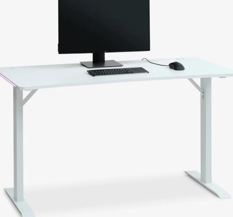 HALBJERGEscritorio gaming HALBJERG 62x135 con LED blanco