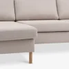 HELLERUPSofá HELLERUP chaise longue tela beis/roble natural