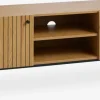HEMDRUPMueble TV HEMDRUP 2 puertas color roble cálido/negro