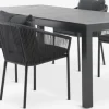 HESTEHAVE + GILJAMesa HESTEHAVE L205/275 negro + 4 sillas GILJA gris