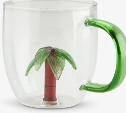 HILMERTaza HILMER Ø8xA9cm 32cl cristal con palmera