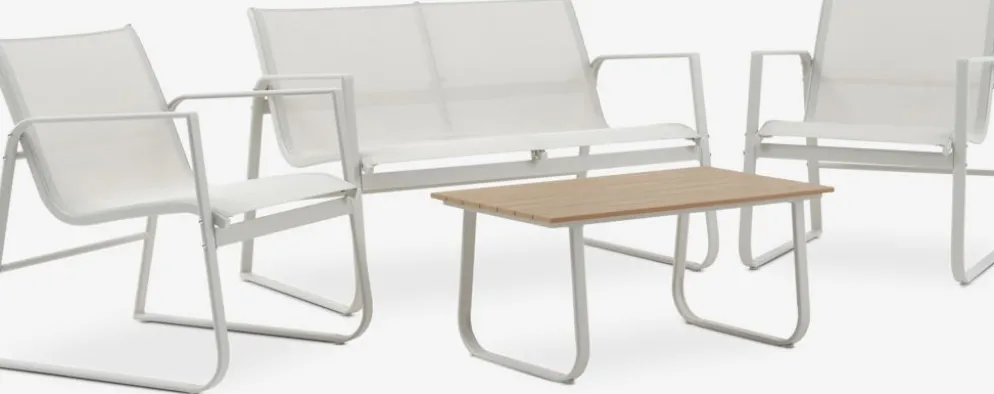 HORNSLETConjunto muebles jardín HORNSLET 4 plazas beis