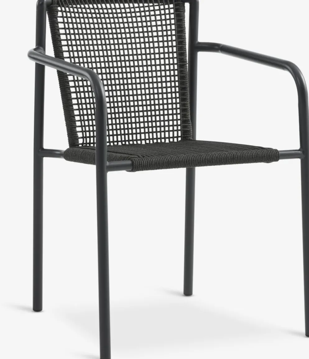 HSTEHAVE + KRISTIANSTADMesa HESTEHAVE L205/275 negro + 4 sillas KRISTIANSTAD verde