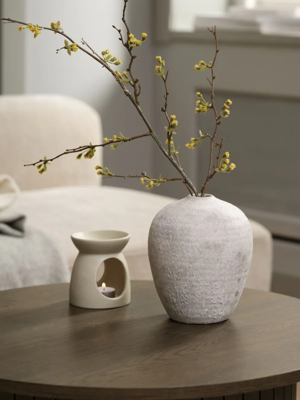IVARJarrón IVAR Ø17xA21cm blanco/gris
