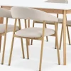 JEGIND + EJSINGMesa JEGIND L130 blanco + 4 sillas EJSING beis/roble natural