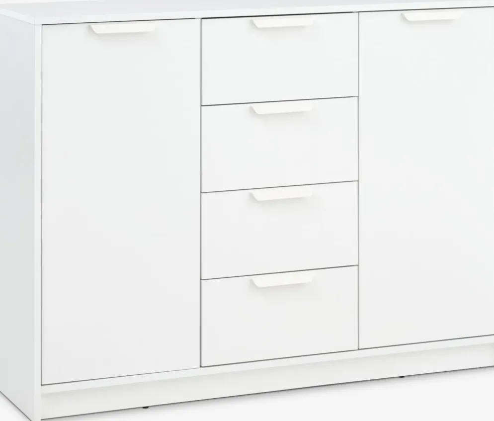JENSLEVAparador JENSLEV 2 puertas 4 cajones blanco