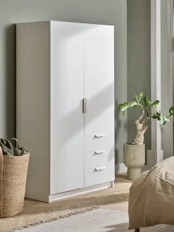 JENSLEVArmario JENSLEV 96x176 2 puertas 3 cajones blanco
