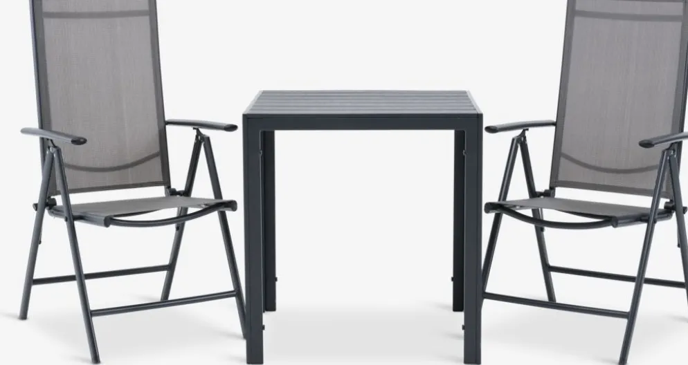 JERSORE + MELLBYMesa JERSORE L70 + 2 sillas MELLBY negro