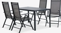 JERSORE + MELLBYMesa JERSORE L140 + 4 sillas MELLBY negro