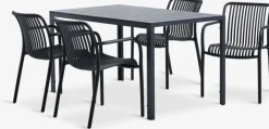 JERSORE + NABBENMesa JERSORE L140 + 4 sillas NABBEN negro