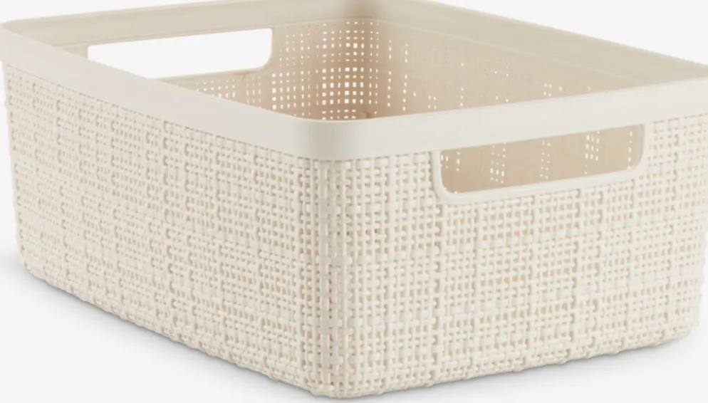 JUTECesta JUTE 4,5L plástico blanco crudo