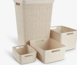 JUTECesta JUTE 4,5L plástico blanco crudo