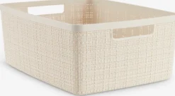 JUTECesta JUTE 12L plástico blanco crudo