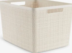 JUTECesta JUTE 20L plástico blanco crudo