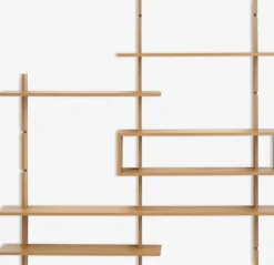 KARLEBYMueble pared KARLEBY 6 estantes regulables color roble cálid