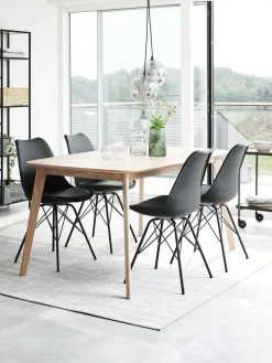 KLARUPSilla de comedor KLARUP polipiel negro/negro