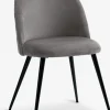 KOKKEDALSilla de comedor KOKKEDAL terciopelo gris/negro