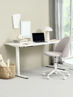 KOKKEDALSilla de escritorio KOKKEDAL tela gris/blanco